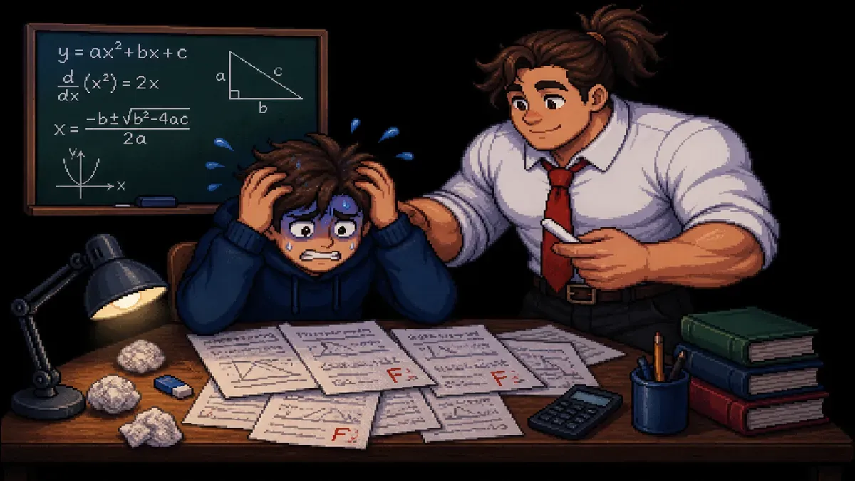 Student with math anxiety getting calm support during math tutoring